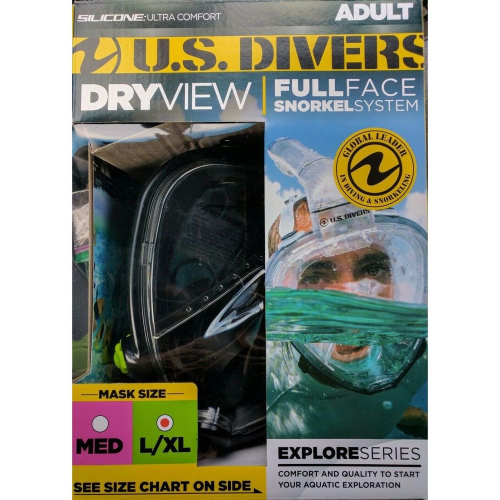 US Divers Dry View Snorkel L/XL Full Face Snorkel